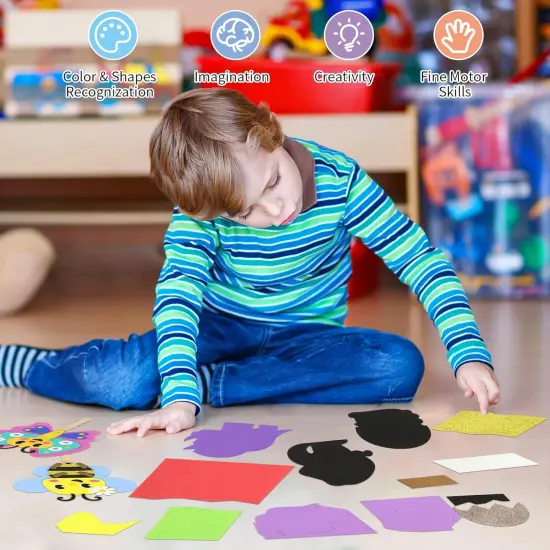 Make 6 Popstick Puppets Craft Kits for Kids, Foam Crafts, Story Time Toys for Ages 4+ Toddler {4}