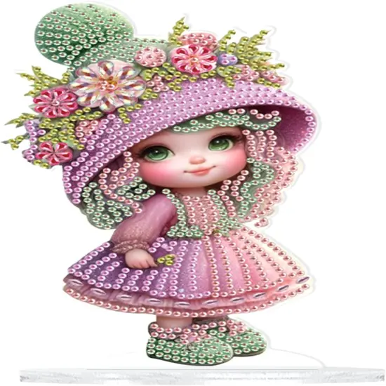Diamond Art Painting Tabletop Decoration (Pink Doll)) {1}