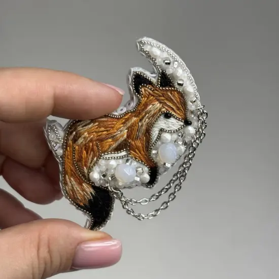 Beadwork kit for creating brooch Crystal Art Magical dream BP-372C {2}