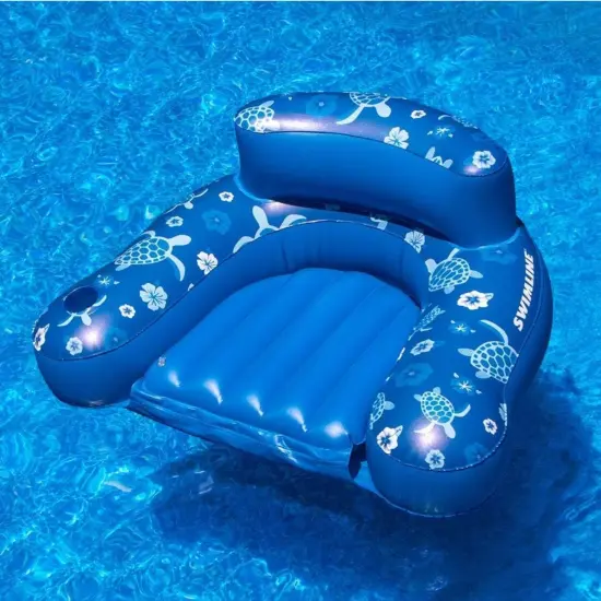 Swimline Inflatable Tropical Pool Lounge Chair - 58" - Blue {6}