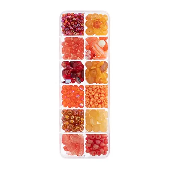 John Bead Mixed Czech Glass Beads Box, 200g Capeverdi Sunrise {5}