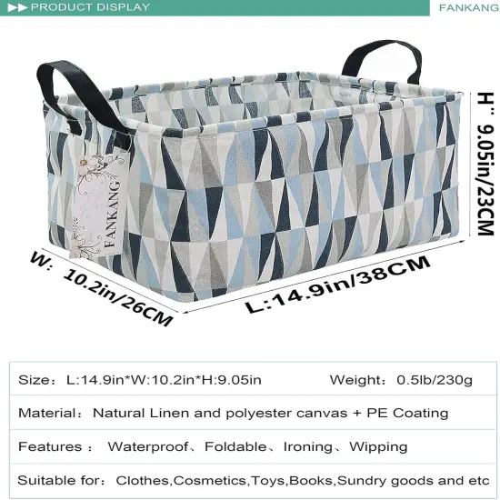 Nursery Hamper Canvas Laundry Basket Foldable with Waterproof PE Coating Large Storage Baskets {2}