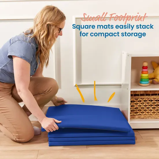 Play Patch Activity Mat Squares, Modular Playmat, 4-Pack Blue {4}