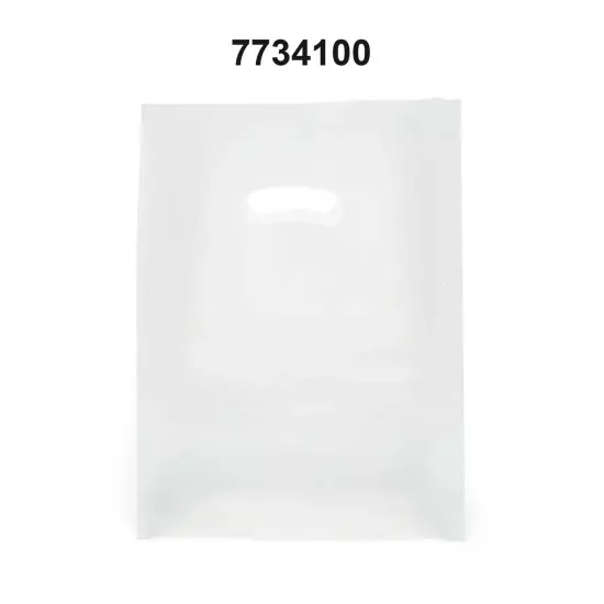 Frosted Plastic Bags with Die Cut Handles 7 3/4'' x 3 1/2'' x 15'' {2}