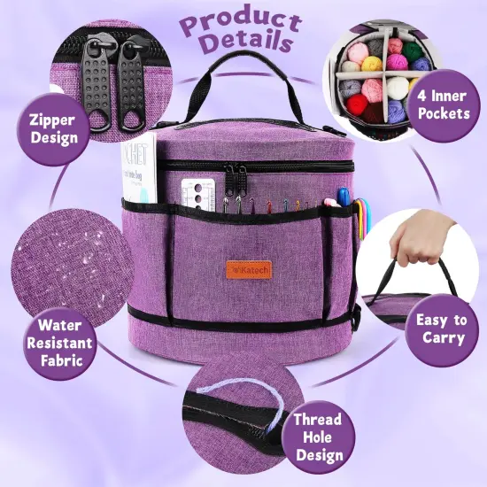 Crochet Kit for Beginners, Beginner Crochet Kit for Adults and Kids Crochet Kits Includes Crochet Hooks Knitting Bag Crochet Yarn for Crocheting Instruction Knitting Kit Crochet Supplies Gift {3}