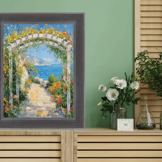 Silver Gunmetal Pewter Scoop Picture Frame 28x28 frame {5}