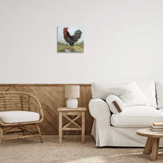 Stupell Industries Rooster Perched On Fence Canvas By Susan Winget {2}