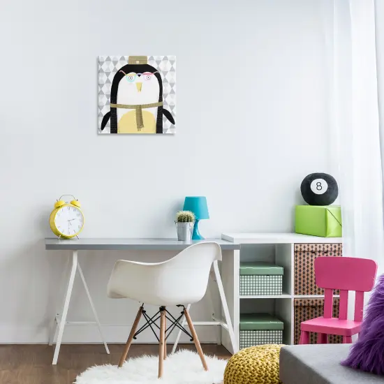 Stupell Industries Cozy Penguin on Geometrics Canvas By Carla Daly {8}