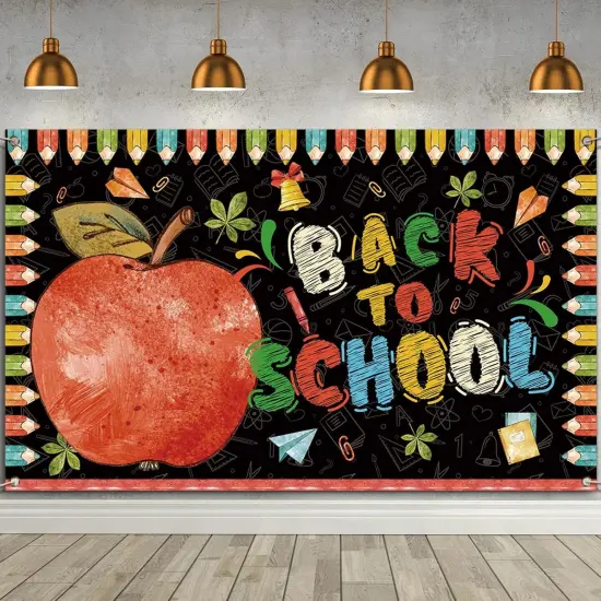 Back to School Photo Backdrop First Day of School Banner {1}