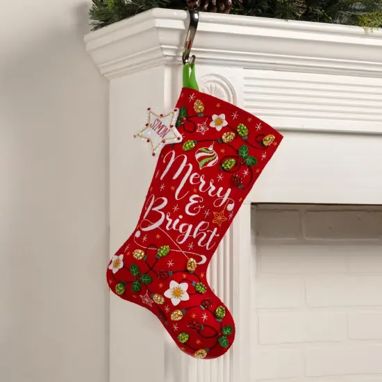 Bucilla Felt Stocking Applique Kit 18" Long-Merry And Bright {4}