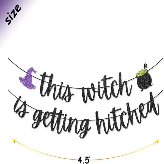 This Witch is Getting Hitched Banner for Halloween Bachelorette Party {3}