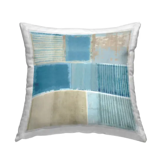 Blocked Nautical Pattern Design by Flora Kouta Throw Pillow  {1}