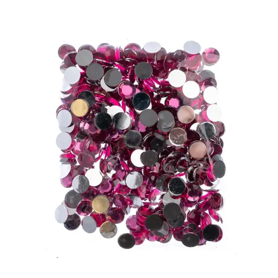 John Bead 12mm (SS50) Round Acrylic Flat Back Rhinestones, 400pcs Fuchsia {4}