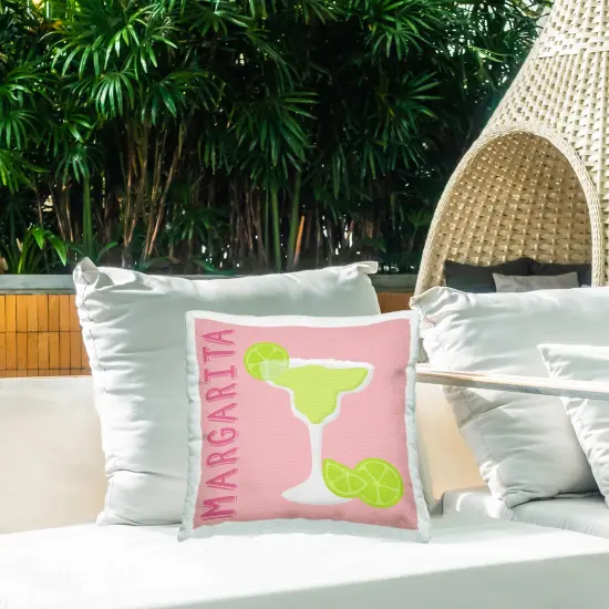 Margarita Cocktail with Limes Outdoor Printed Pillow Design by Natalie Carpentieri, 18 x 7 x 18 {2}