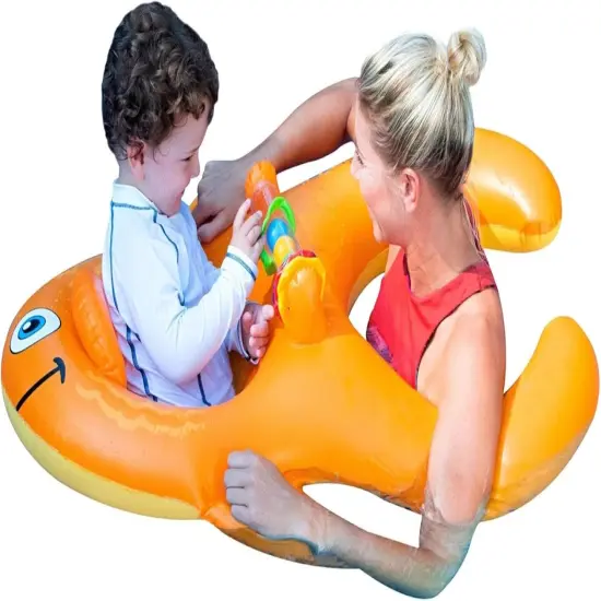 Swim Central Inflatable Me and You Goldfish Baby Seat Pool Float - 40" Orange {5}