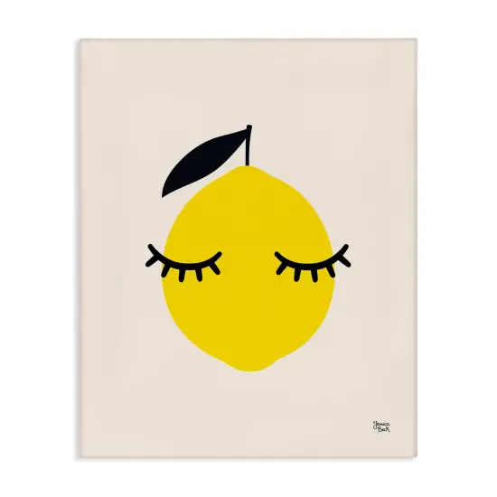 Stupell Industries Lemon with Eyelashes Canvas Wall Art Design by Jessica Beck {1}