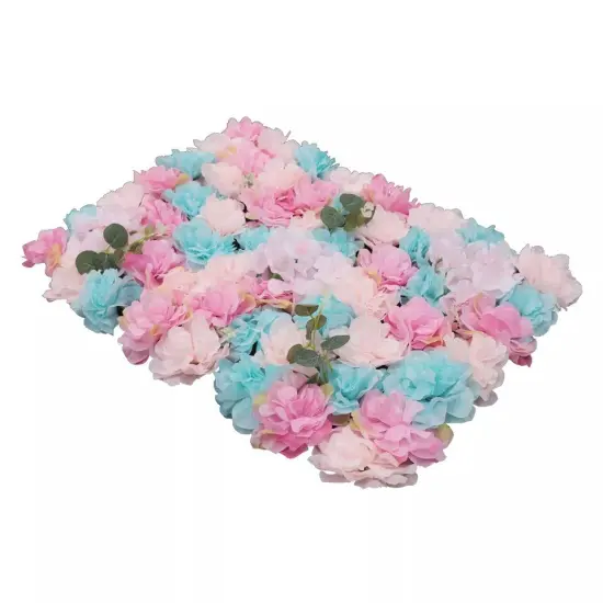 12pcs Artificial Flower Wall Rose Floral Panels Backdrop Decor for Party Wedding {1}