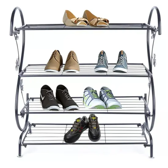 4-Tier Shoe Shelf Rack Organizer Metal Plant Stand Holder Flower Pot Display {1}