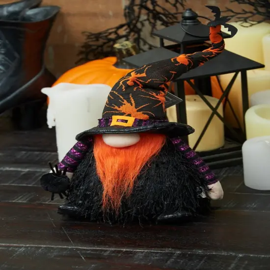 Orange Wizard Gnome w/LED Halloween Figure {4}