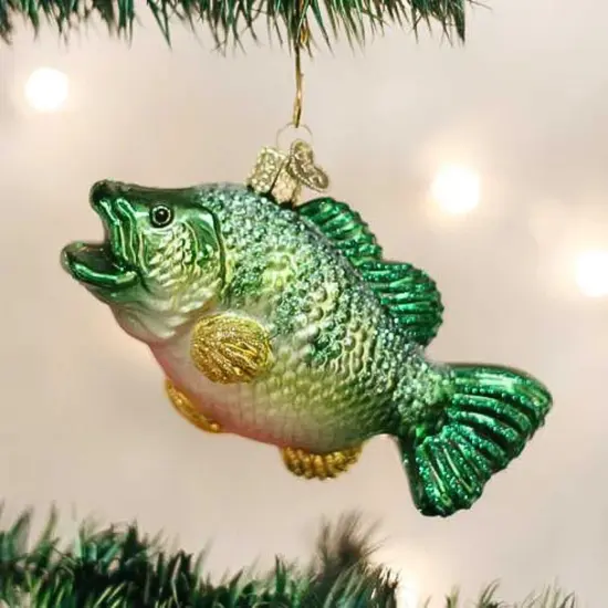 Old World Christmas 2.5 Inch Large Mouth Bass Christmas Tree Ornament , Christmas Decor Angler Game Fish Green {3}