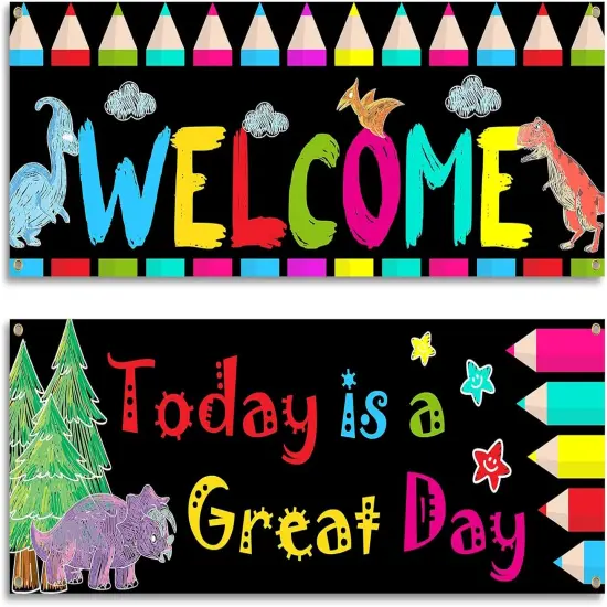 2 Pack Welcome Back To School Bulletin Banner Decoration 38.5&times;13.7 Inch {1}