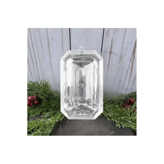 8" Acrylic Rectangle Jewel Ornament: Clear {6}
