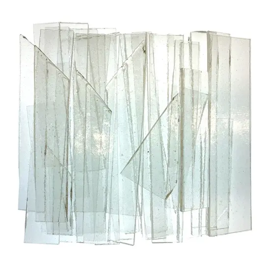 2 LB COE 96 Clear Glass Scraps - System 96 Fusing Glass Scraps Strips {2}