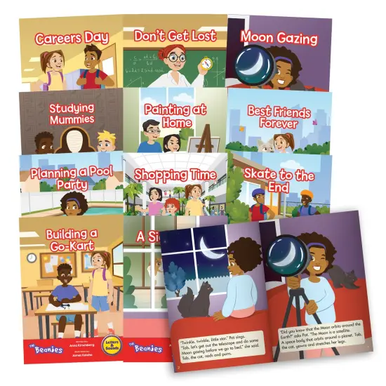 Junior Learning: The Beanies Diversity - Phase 6 - Hi-Lo Decodables, 12 Book Set, Spelling Focus, Week-By-Week Progression, Kids Reading Development {1}
