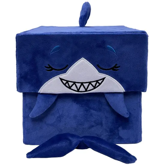 Happy Nappers: Adorable Storables - Shark - Blue & White - 8&rdquo; Character Box & Surprise 8&rdquo; Plush Toy w/ Weighted Paws, Square Storage Bin, Kids Age 1+ {4}