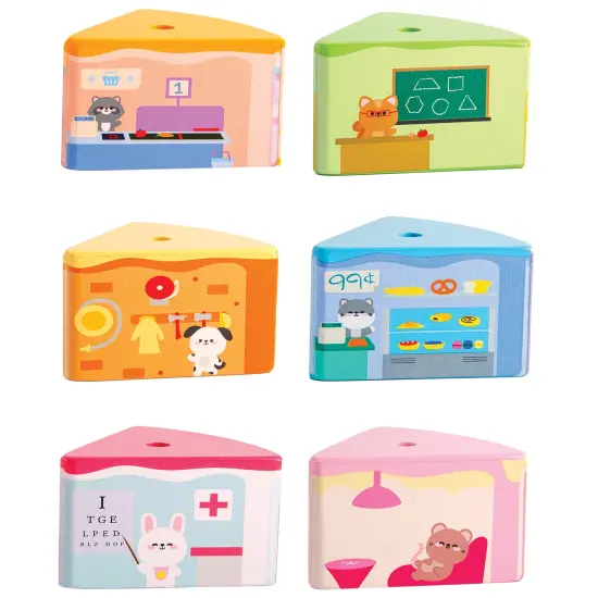 Madera Wood: Cakeville Playset - Activity Scene & Animal Figures, Surprise-Filled Cake Slices, Transformative Characters, Kids-Toddlers Ages 3+ {6}