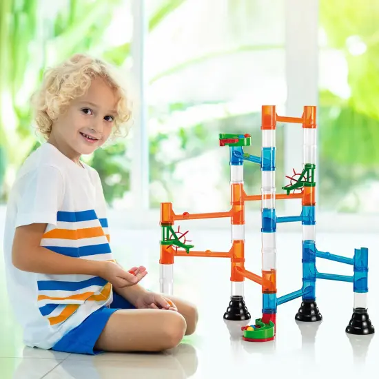 Quercetti: Migoga Run - Transparent &ndash; 45pc Marble Ball Run, Track Building Toy, Spinning Wheels-Gates-Pipes, Colorful STEM Construction Set, Kids 5+ {5}
