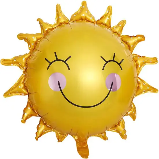 8PCS Sun Smil Foil Balloons Sunshin Aluminum Balloon Gold Summer Sun Helium Mylar Party Balloons {2}