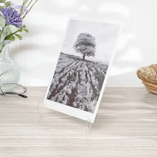 Plymor Clear Acrylic 60-Degree Angle Easel With Shallow Support Ledges, 6" H x 4.5" W x 3.5" D {7}