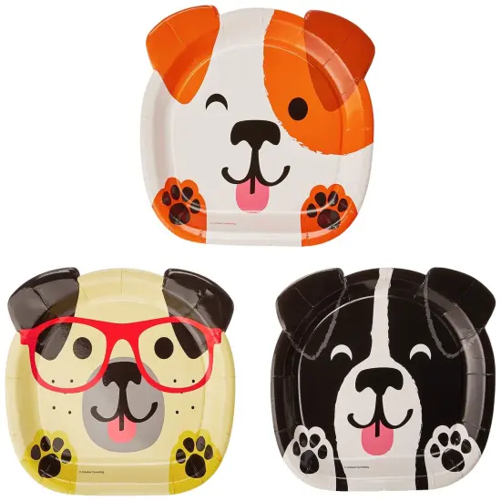 Creative Converting SHAPED PLATE 9" ASSORTED DOGS, 0.5x8.75x7.7inc, Multicolor {2}
