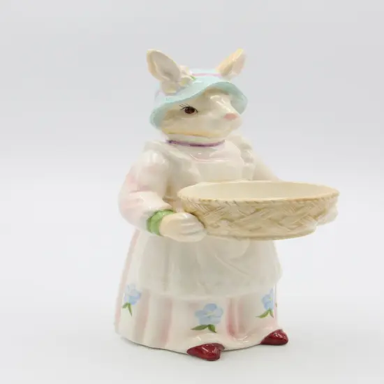 Ceramic Bunny Rabbit Carrying Basket Candy Dish, Home D&eacute;cor, Gift for Her, Gift for Mom, Kitchen D&eacute;cor, Spring D&eacute;cor, Easter D&eacute;cor {4}