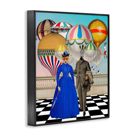 Stupell Industries Animal Couple with Hot Air Balloons Framed Giclee By Erika C. Brothers {9}