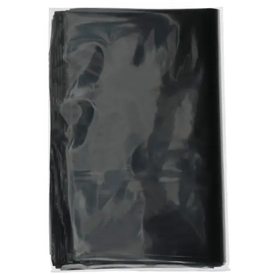 Plymor 9" x 12", Black 2 Mil Flat Open Plastic Poly Bags {5}