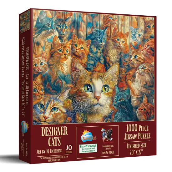Sunsout Designer Cats 1000 pc Jigsaw Puzzle 71901 {3}
