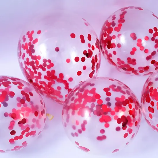 Red Confetti Balloons, 25 Pcs Thickened 12 Inch Clear Latex Balloon with Confetti Inside for Graduation Decorations Engagement Bridal Shower Party Baby Shower Birthday Party Decorations Supplies {3}