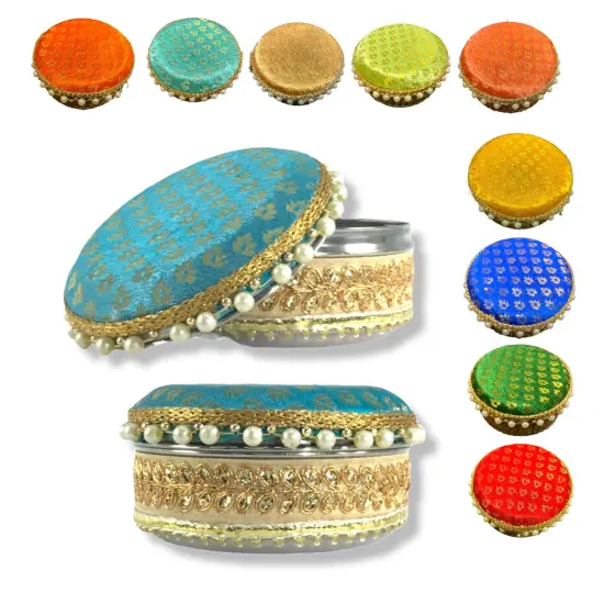 4 Ct Steel Ladoo Box 250 Grams Festival Special Stainless Steel Sweets Gift Box Perfect for Holi Diwali Rakhi Housewarmings Mithaai Desert Box Assorted {6}