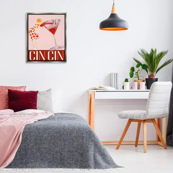 Stupell Industries Retro Woman & Cocktail Floating Frame By Lil' Rue {2}