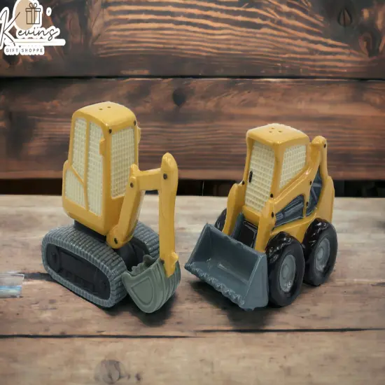Ceramic Construction Zone Ceramic Excavator Salt and Pepper Shakers, Home D&eacute;cor, Gift for Him, Gift for Dad, Kitchen D&eacute;cor {1}