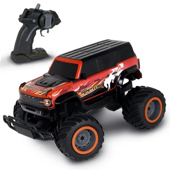 Mean Machines: RTR RC - Ford Bronco Raptor - Red - 2.4 Ghz High Performance for Donuts & Wheelies, Turbo Boost, Ready-To-Run Radio Controlled Vehicle {1}