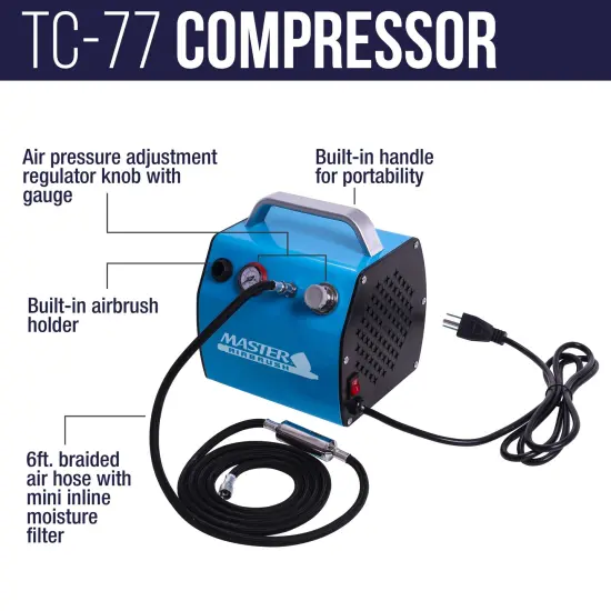 3 Multi-Purpose Master Airbrush Kit with High Performance Compact Airbrush Compressor {4}