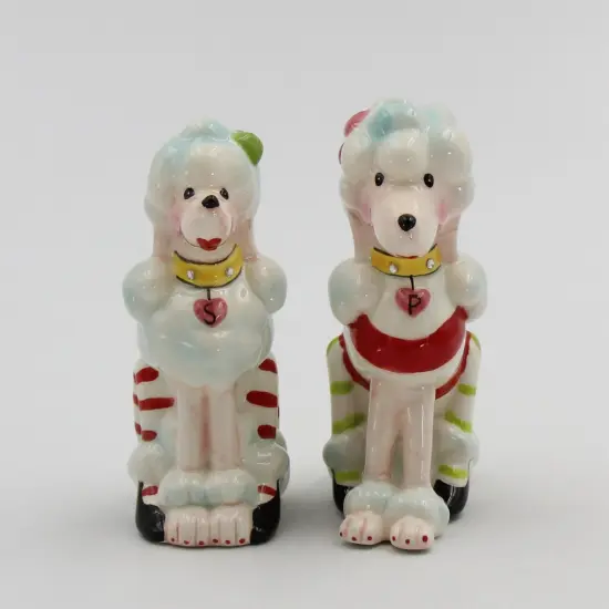 Ceramic Poodle Dogs Christmas Decor Salt and Pepper Shakers, Home D&eacute;cor, Gift for Her, Mom, Kitchen D&eacute;cor, Dog Lover Gift, Pet Loss Gift {3}