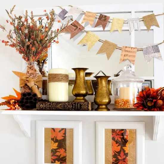 2 Bundles Artificial Fall Flowers Stem {5}