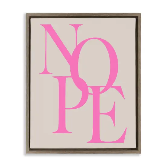 Stupell Industries Nope Contemporary Typography Floating Frame By House of Lulu {1}