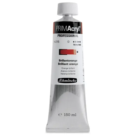 Schmincke Primacryl Professional Acrylic Paint - Brilliant Orange, 150 ml Tube {1}