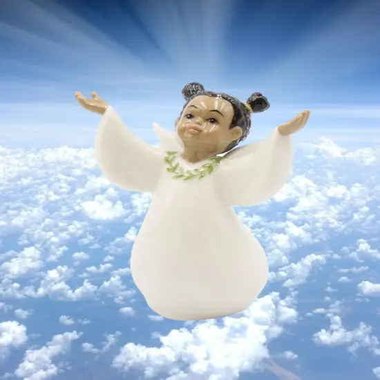 Ceramic African American Guardian Angel, Home D&eacute;cor, Religious D&eacute;cor, Religious Gift, Church D&eacute;cor, Baptism Gift {2}