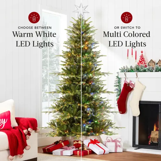 Aspen Slim Christmas Tree Noble Fir with 1,350 Branch Tips, 2-in-1 Multicolor LED Lights & Cordless Connection {4}
